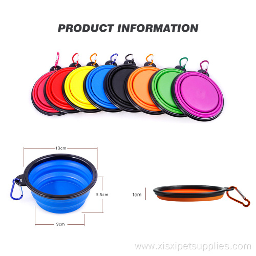 Silicone Travel Hikking Food Water Feeding pet Bowl